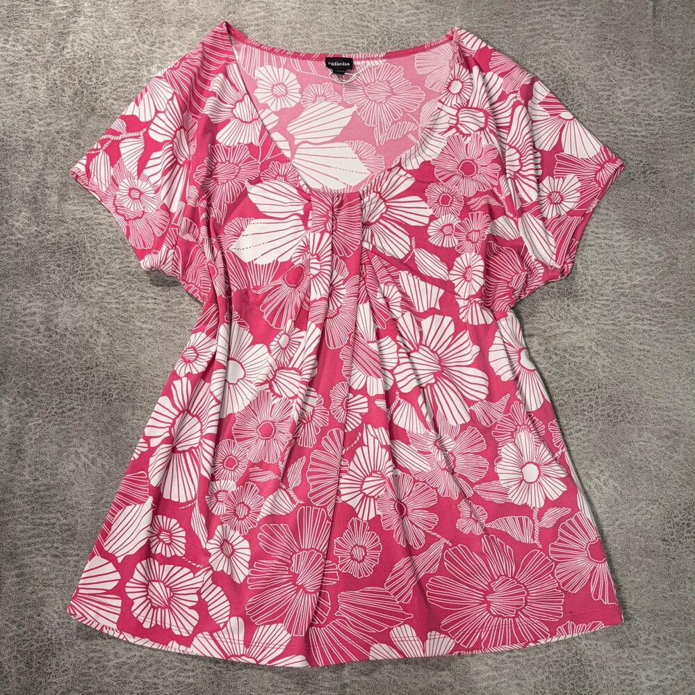 Y2k Pink Floral Contrast Blouse